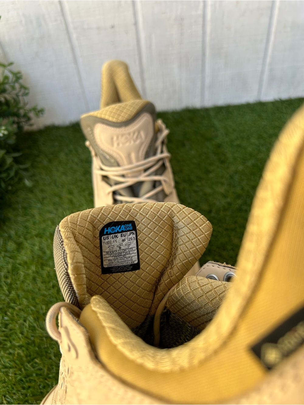 Hoka Beige and Gold Trekking Sneaker - Picture 14 of 16
